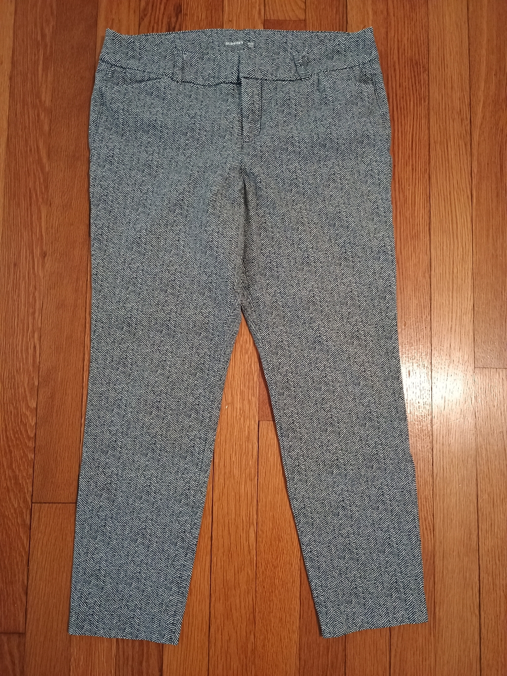 Old Navy Black and White Herringbone Dress Pants
